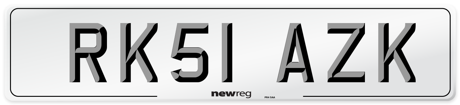 RK51 AZK Number Plate from New Reg